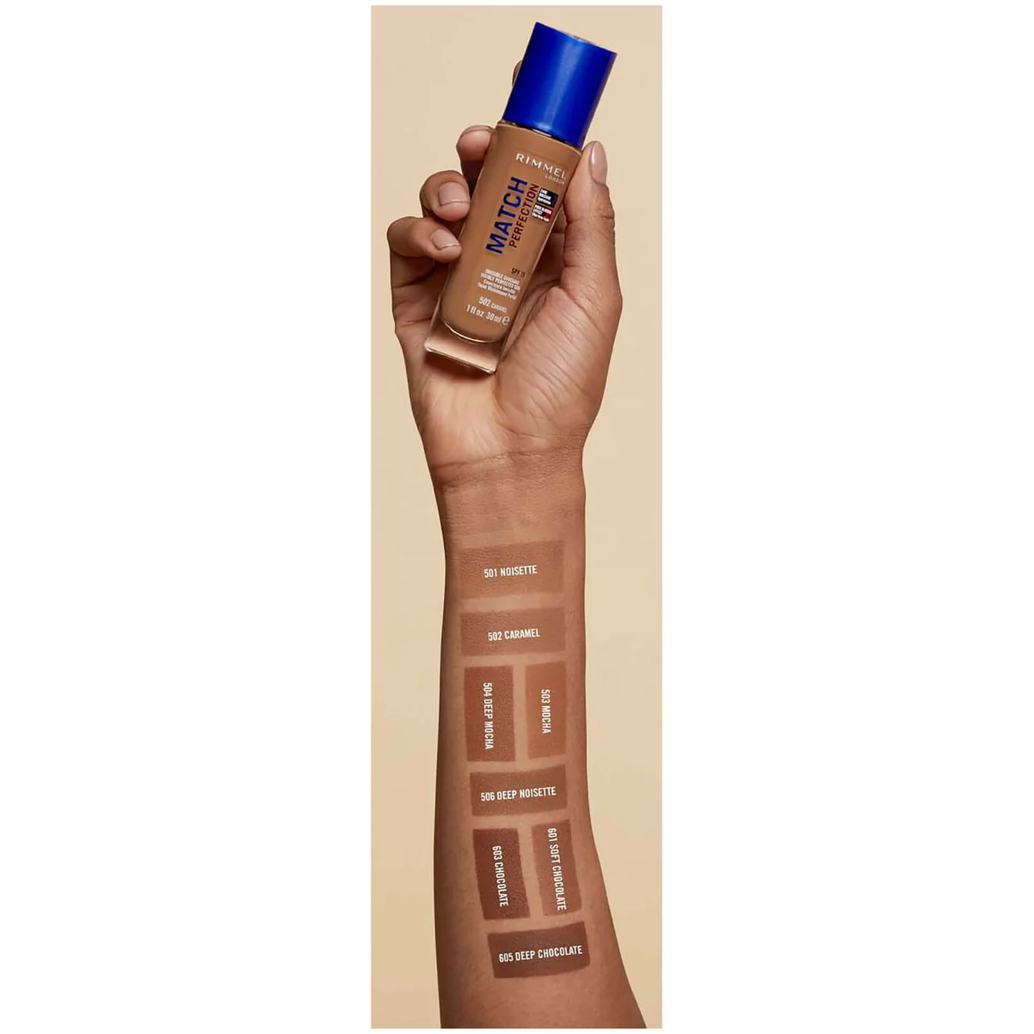 Rimmel London SPF 20 Match Perfection Foundation 30ml (Various Shades) 7 Rimmel London SPF 20 Match Perfection Foundation 30ml (Various Shades) - Image 5
