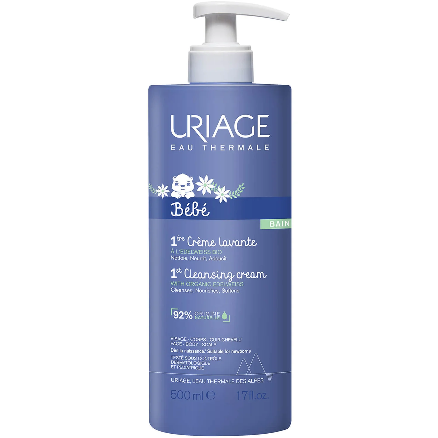 Uriage Soap Free Cleansing Cream For Face, Body And Scalp 500ml 3 Uriage Soap Free Cleansing Cream For Face, Body And Scalp 500ml