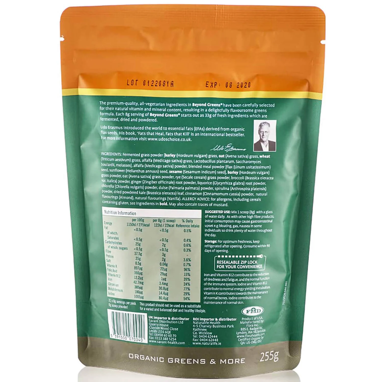 Udo's Choice Organic Beyond Greens 255g 4 Udo's Choice Organic Beyond Greens 255g - Image 2