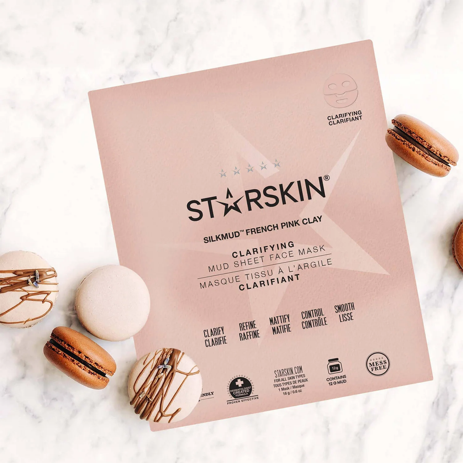 STARSKIN SILKMUD™ Pink French Clay Purifying Liftaway Mud Face Sheet Mask 4 STARSKIN SILKMUD™ Pink French Clay Purifying Liftaway Mud Face Sheet Mask - Image 2
