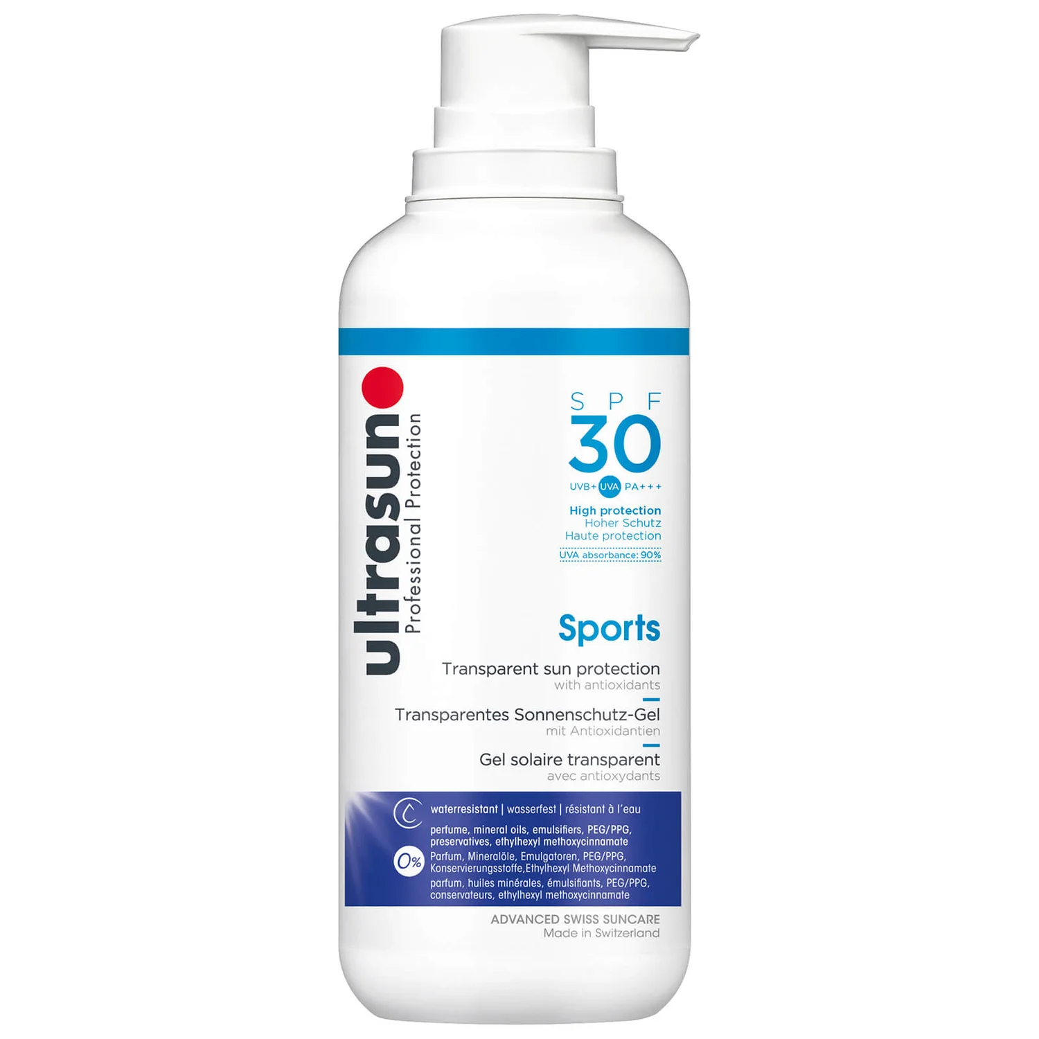 Ultrasun Transparent Sun Protection Sports Gel SPF30 400ml 3 Ultrasun Transparent Sun Protection Sports Gel SPF30 400ml