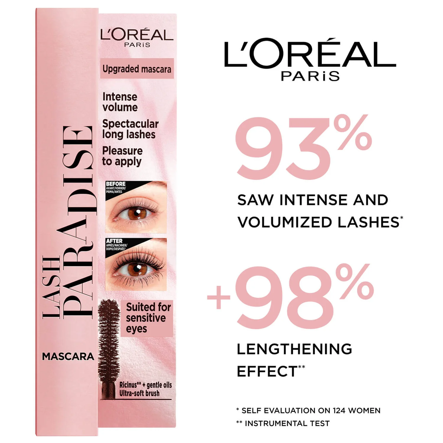 L’Oréal Paris L’Oréal Castor Oil-Enriched Paradise Volumising Mascara - Black 6.4ml 8 L’Oréal Paris L’Oréal Castor Oil-Enriched Paradise Volumising Mascara - Black 6.4ml - Image 6