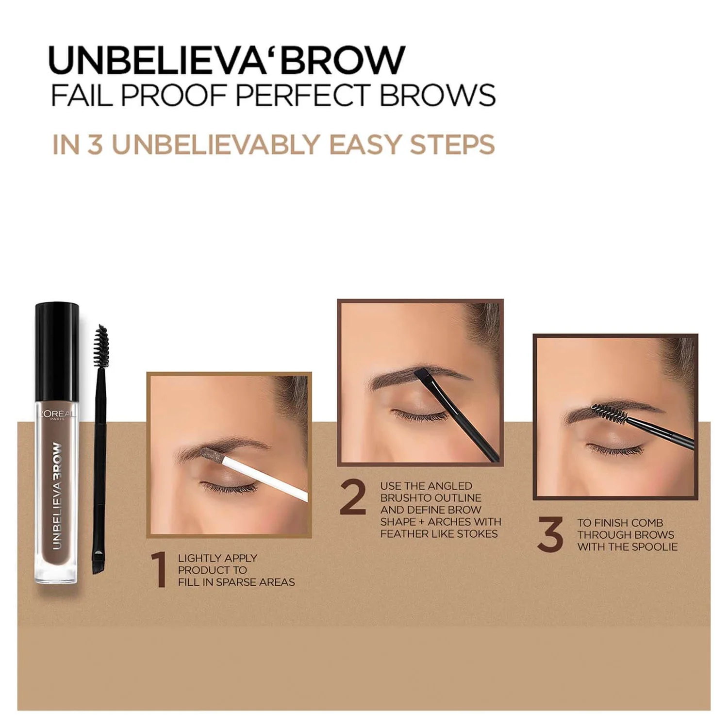 L’Oréal Paris L'Oréal Paris Unbelievabrow Long-Lasting Brow Gel 3.4ml (Various Shades) 6 L’Oréal Paris L'Oréal Paris Unbelievabrow Long-Lasting Brow Gel 3.4ml (Various Shades) - Image 4