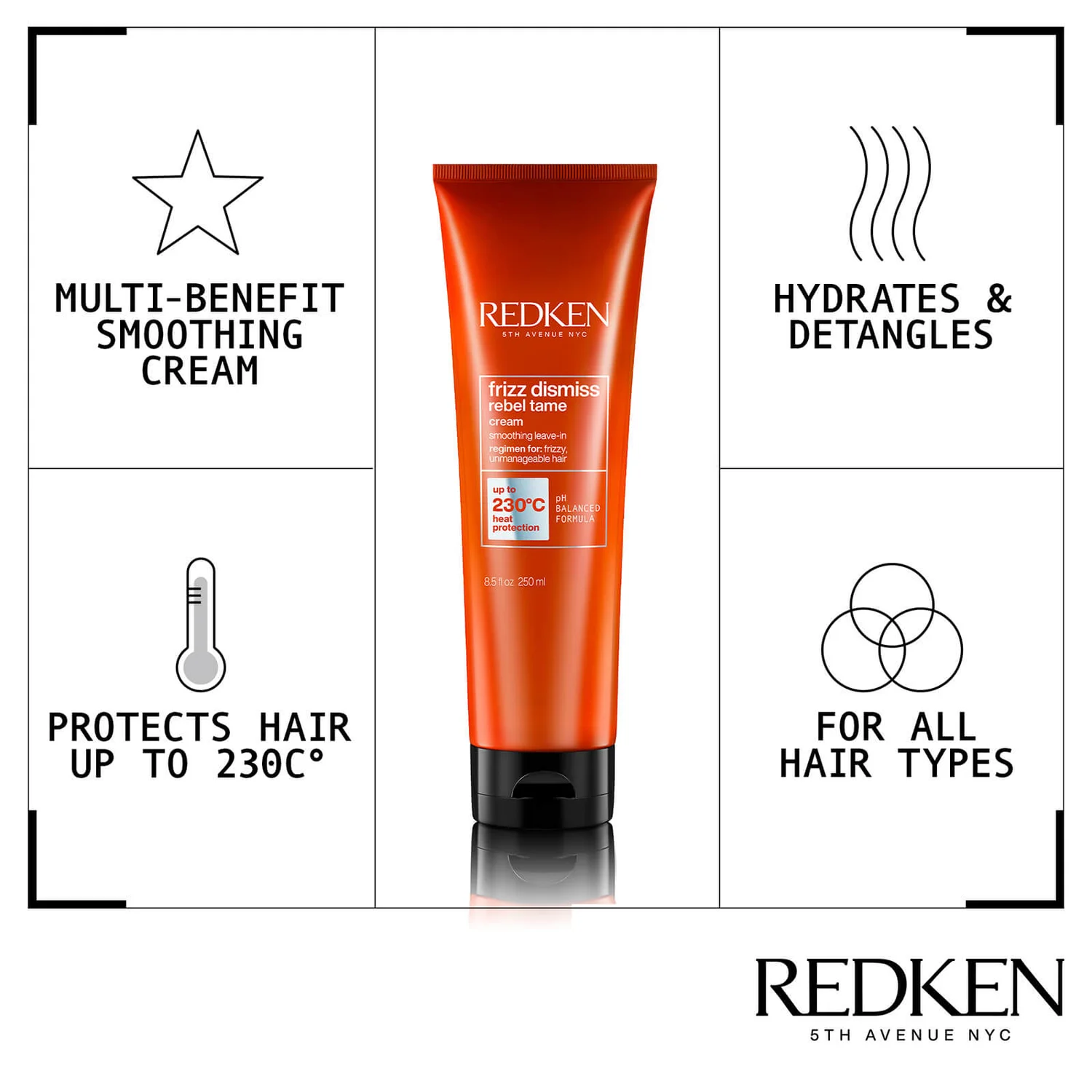 Redken Frizz Dismiss Rebel Tame 250ml 5 Redken Frizz Dismiss Rebel Tame 250ml - Image 3