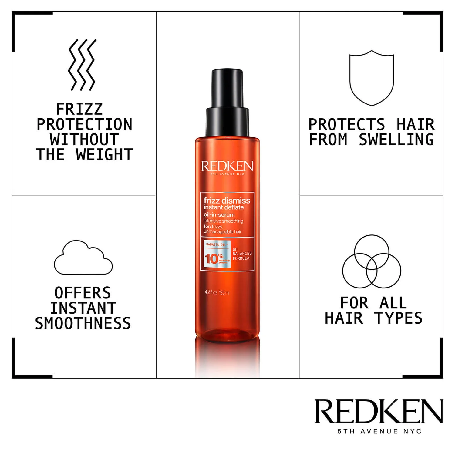Redken Frizz Dismiss Instant Deflate 125ml 5 Redken Frizz Dismiss Instant Deflate 125ml - Image 3