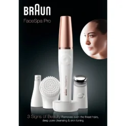 Braun Facespa Pro 911 Facial Epilator - White/Bronze -Cosmetic Products Store 12056229 6624661080741197