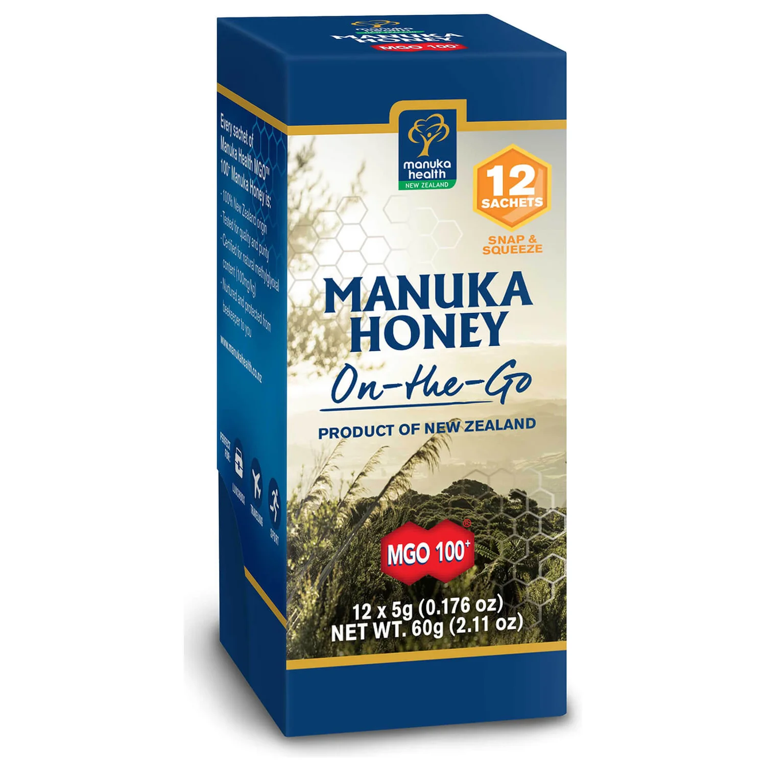 Manuka Health MGO 100+ Pure Manuka Honey Individual Snap Packs 12 X 5g 3 Manuka Health MGO 100+ Pure Manuka Honey Individual Snap Packs 12 X 5g