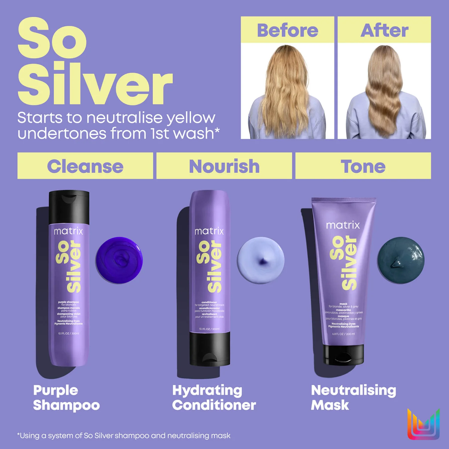 Matrix Total Results So Silver Conditioner For Blonde, Silver & Grey Hair 300ml 8 Matrix Total Results So Silver Conditioner For Blonde, Silver & Grey Hair 300ml - Image 6