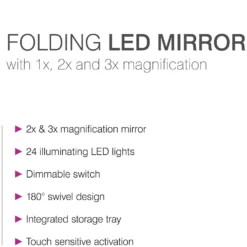 Rio 24 LED Touch Dimmable Cosmetic Makeup Mirror With 2X & 3X Magnification 12 Rio 24 LED Touch Dimmable Cosmetic Makeup Mirror With 2X & 3X Magnification -Cosmetic Products Store 12260155 1264779237392940