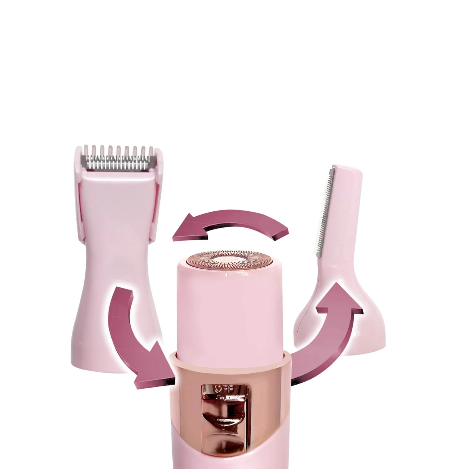 MAGNITONE London FuzzOff 3-in-1 Trimmer - Pink 5 MAGNITONE London FuzzOff 3-in-1 Trimmer - Pink - Image 3